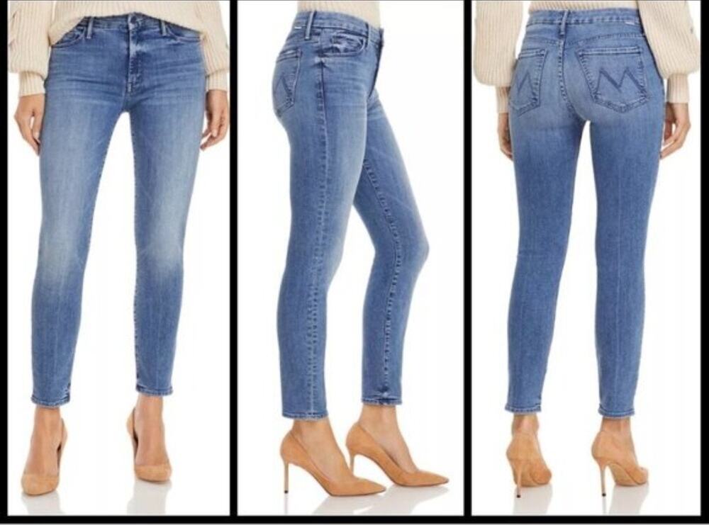 MOTHER The Looker Ankle Jeans in We The Animals Size 27 Medium Wash Denim